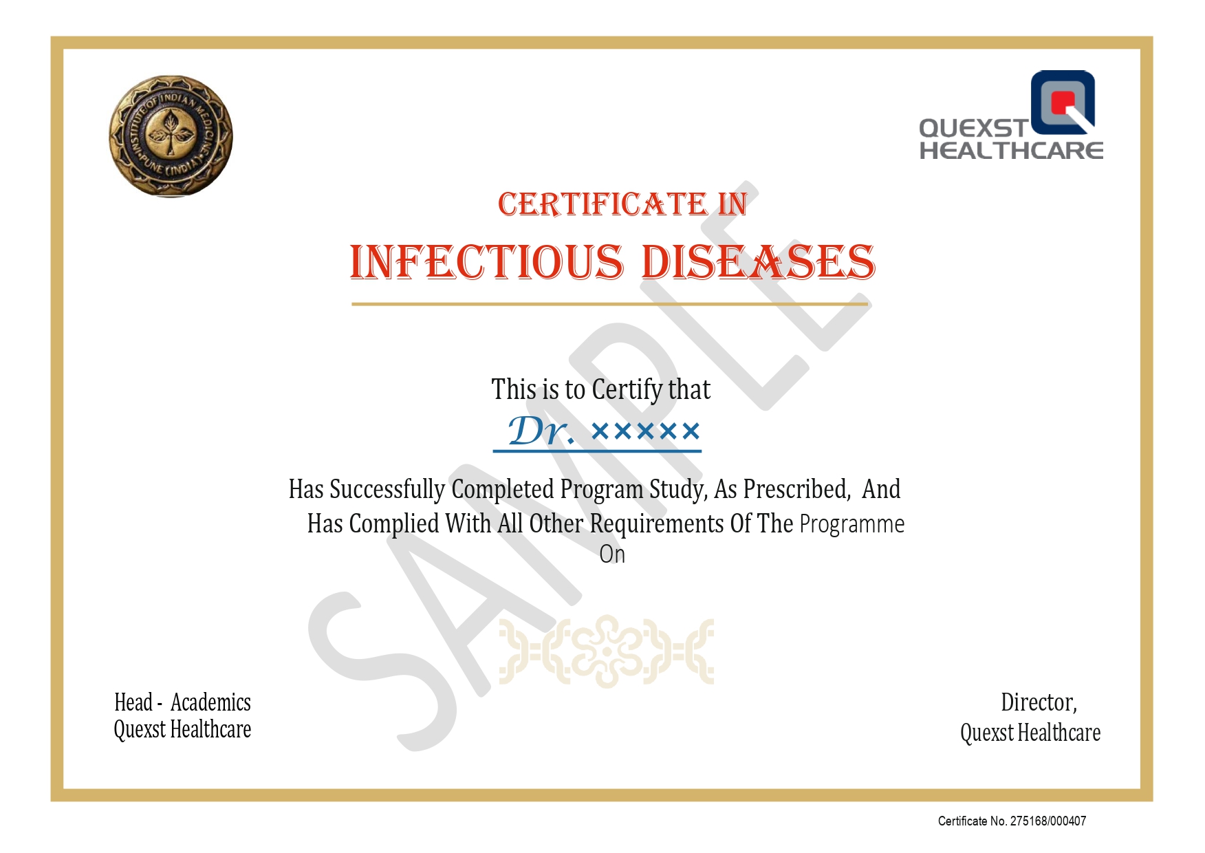 Certificate Program in Infectious Diseases Register for PG courses Certificate Program in Infectious Diseases Register for PG courses